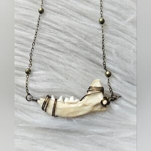 Jaw Bone Pendant Necklace